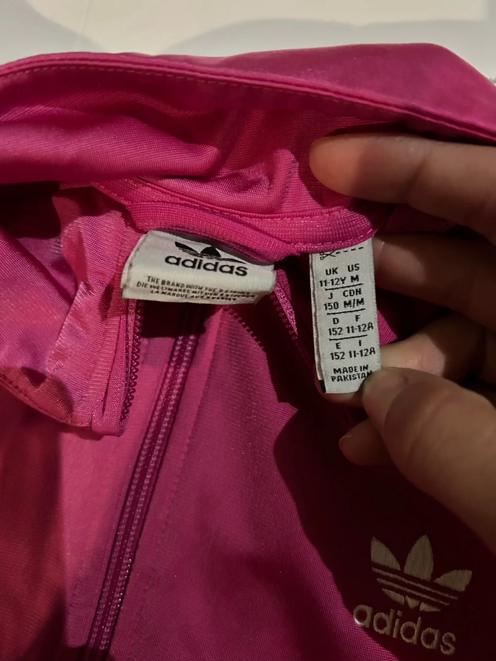 adidas Fuchsia Pink Three-Stripe Track Jacket and Pants Set